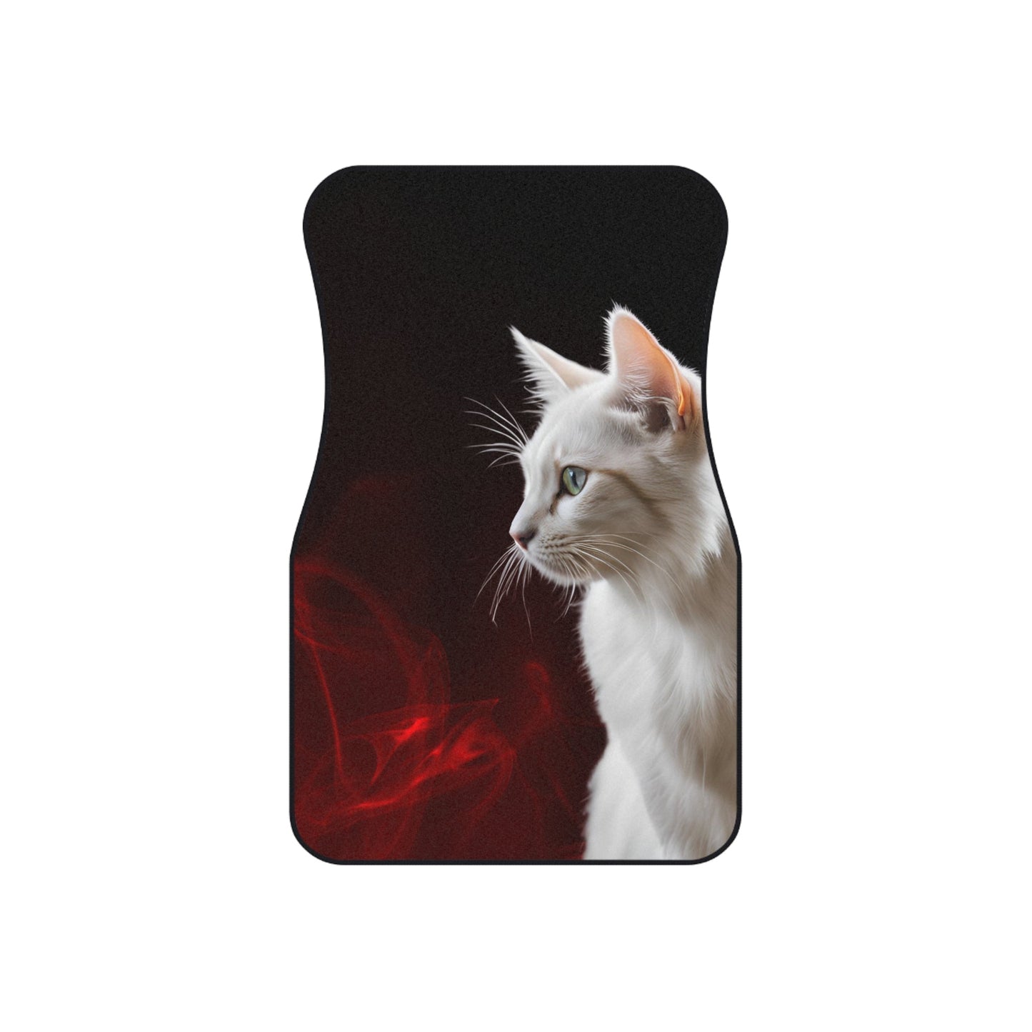 Elegant White Cat Car Mats - Set of 4 for Pet Lovers