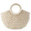 Elehant Women's Woven Wicker Straw Half Round Bag