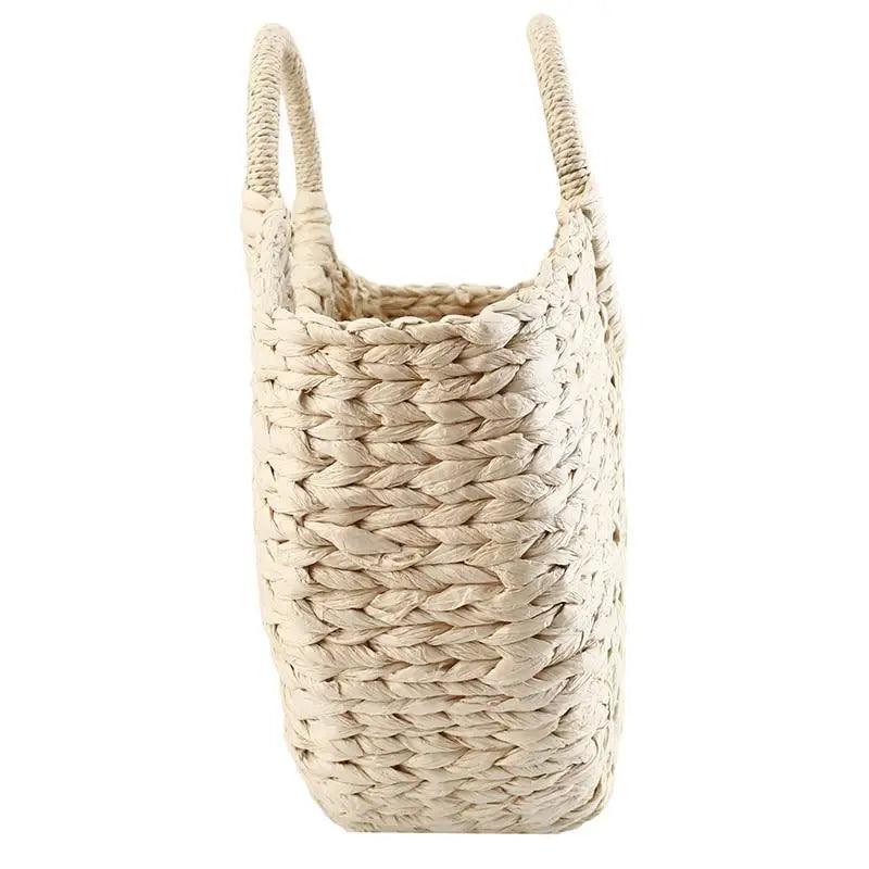 Elehant Women's Woven Wicker Straw Half Round Bag