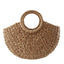 Elehant Women's Woven Wicker Straw Half Round Bag