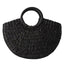 Elehant Women's Woven Wicker Straw Half Round Bag