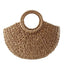 Elehant Women's Woven Wicker Straw Half Round Bag