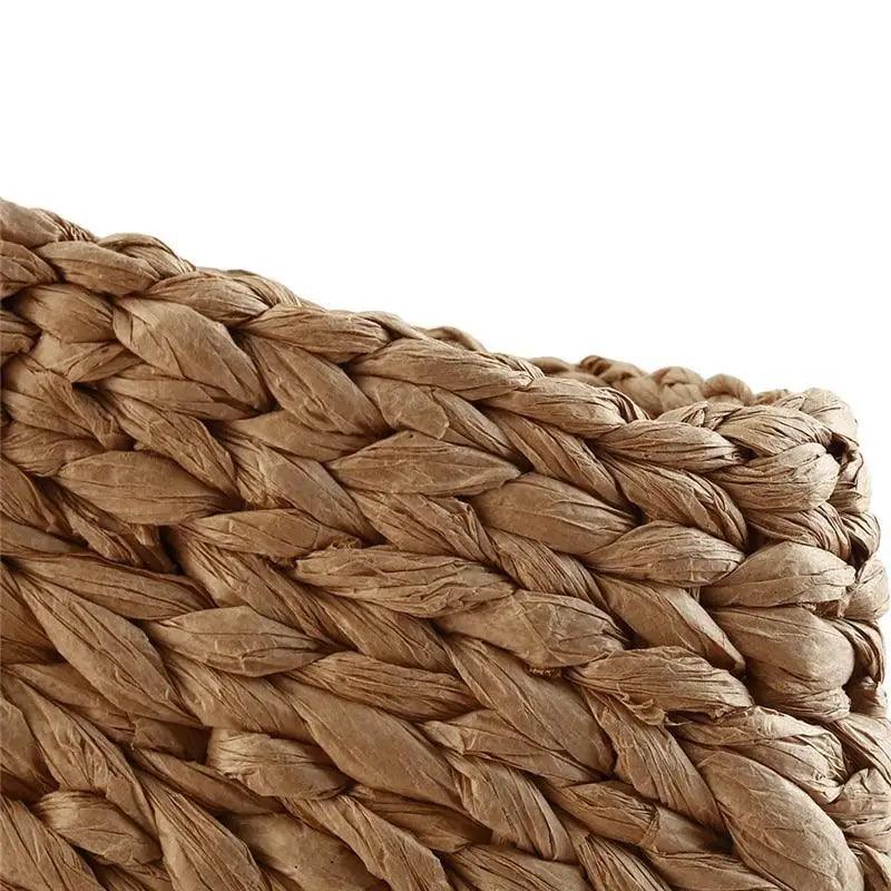 Elehant Women's Woven Wicker Straw Half Round Bag