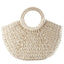 Elehant Women's Woven Wicker Straw Half Round Bag