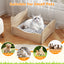 Estructura de Cama Elevada para Mascotas con Barandillas y Encantadores Cabeceros - Nogal