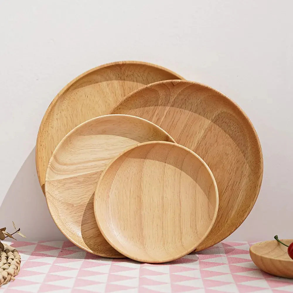 Bandeja de Servicio de Roble Natural Hecha a Mano