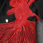 Embroidered goldfish patchwork irregular mesh suit loose jacket for women - Korvel