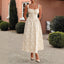 Embroidered suspender waistband dress - Korvel