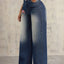 Embroidered Wide Leg Jeans - Korvel