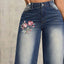 Embroidered Wide Leg Jeans - Korvel