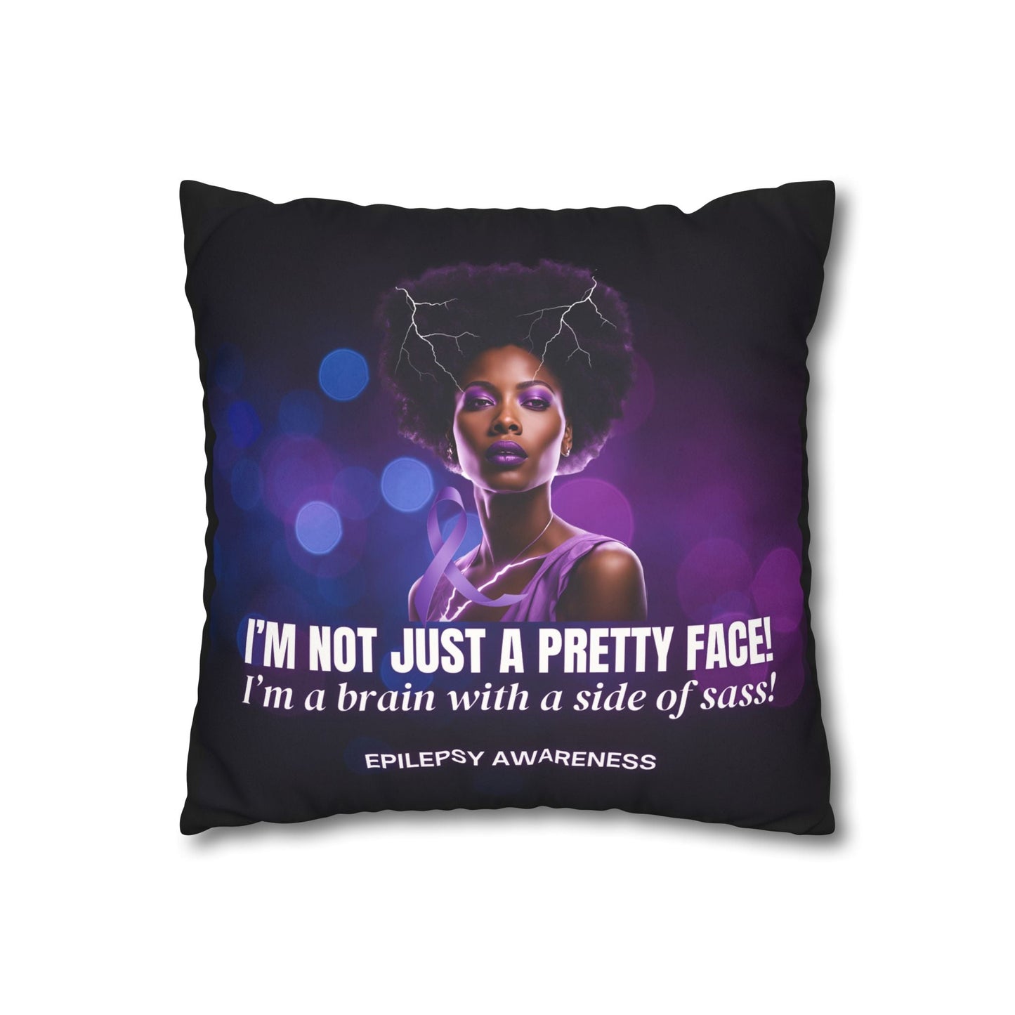Empowering Epilepsy Awareness Faux Suede Pillowcase