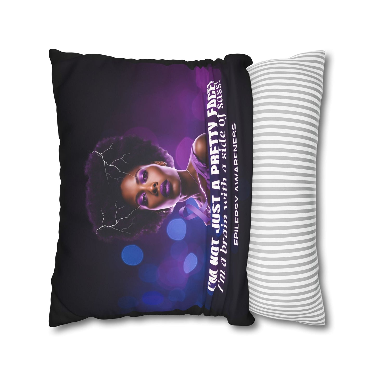 Empowering Epilepsy Awareness Faux Suede Pillowcase