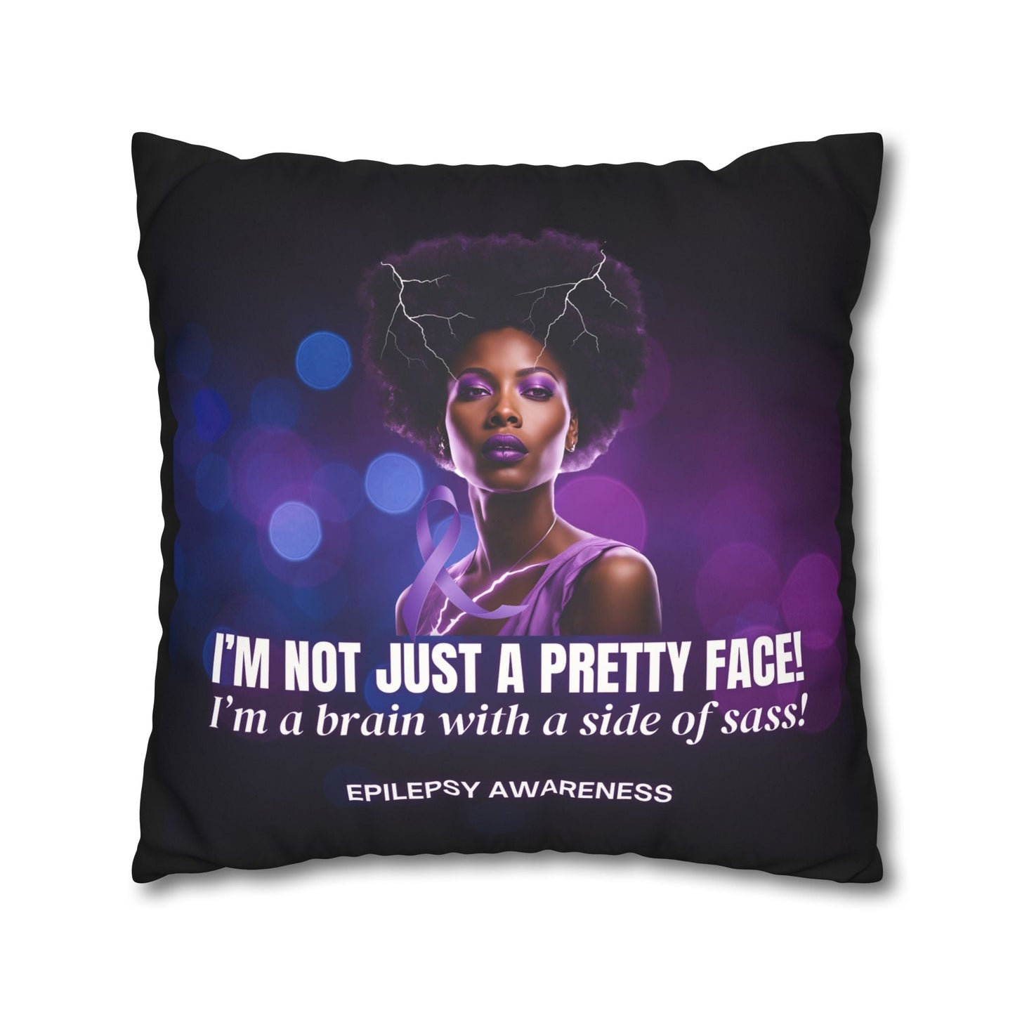 Empowering Epilepsy Awareness Faux Suede Pillowcase