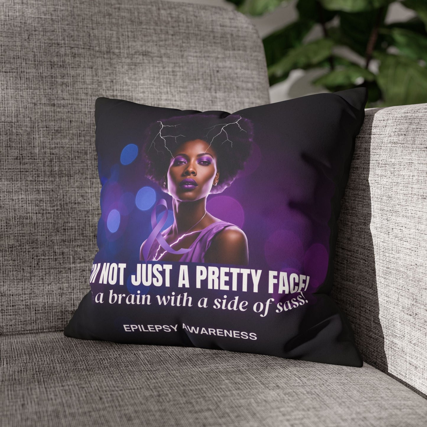 Empowering Epilepsy Awareness Faux Suede Pillowcase