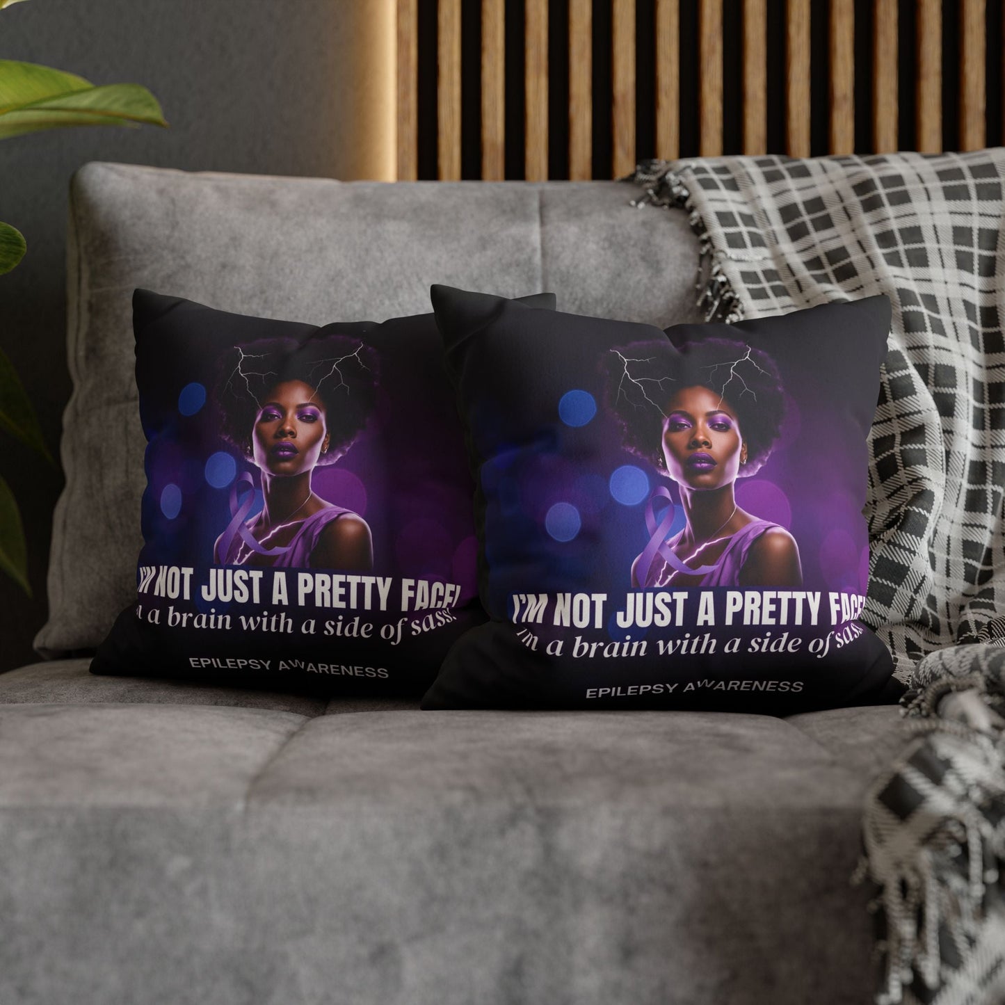 Empowering Epilepsy Awareness Faux Suede Pillowcase