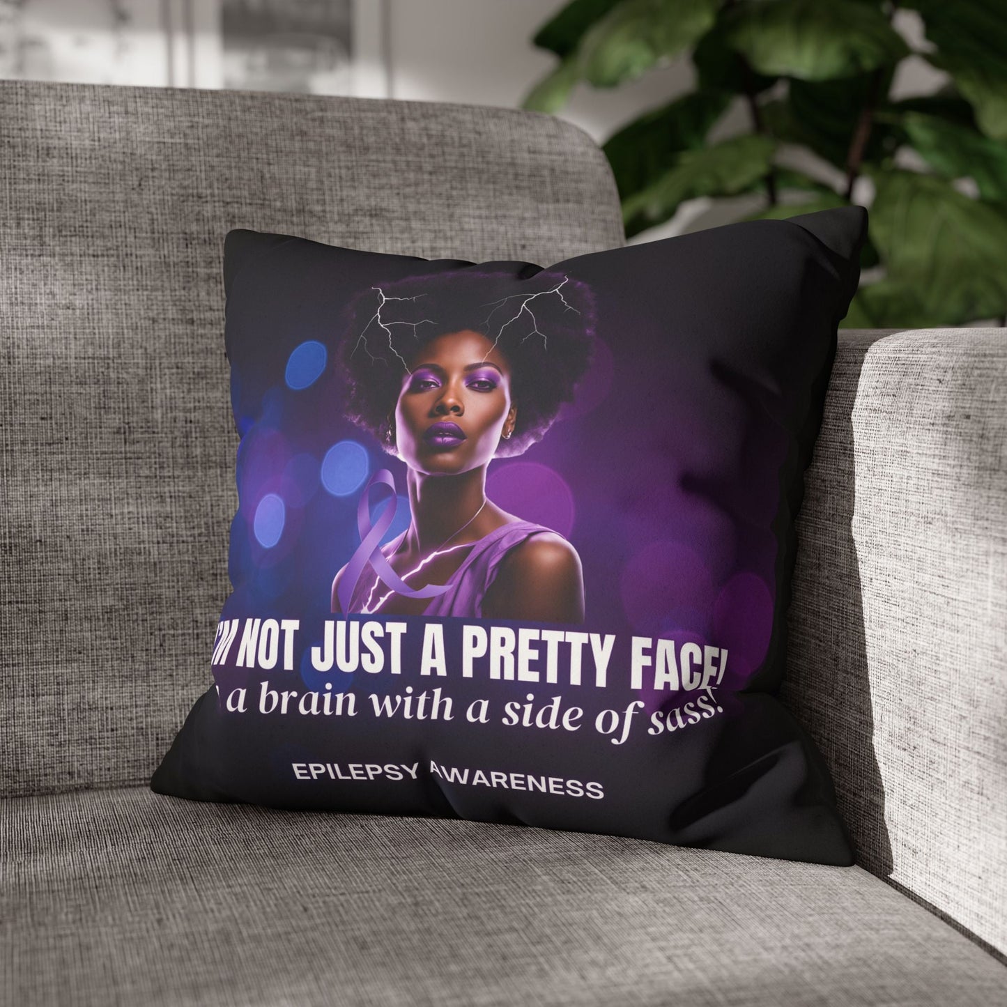 Empowering Epilepsy Awareness Faux Suede Pillowcase