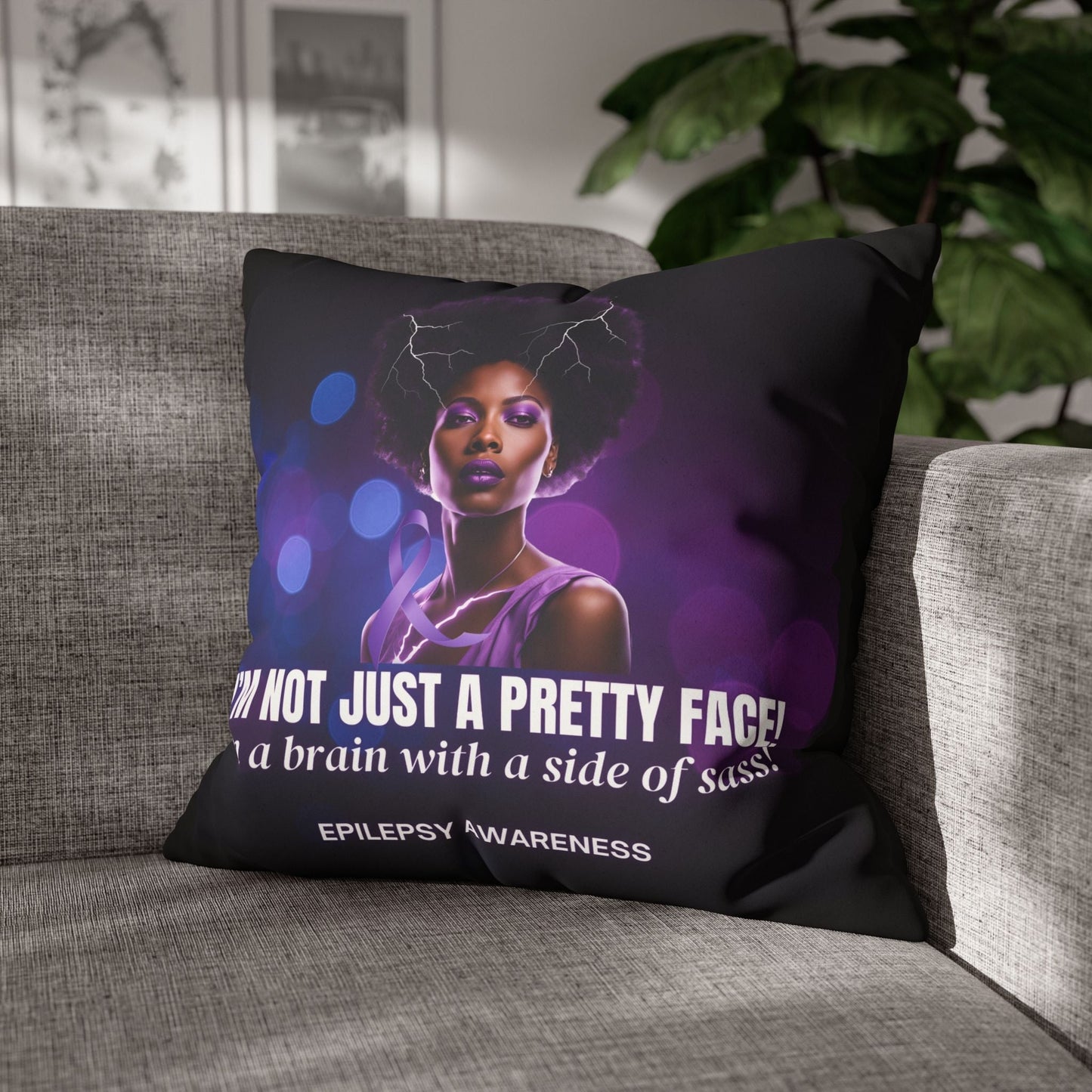 Empowering Epilepsy Awareness Faux Suede Pillowcase