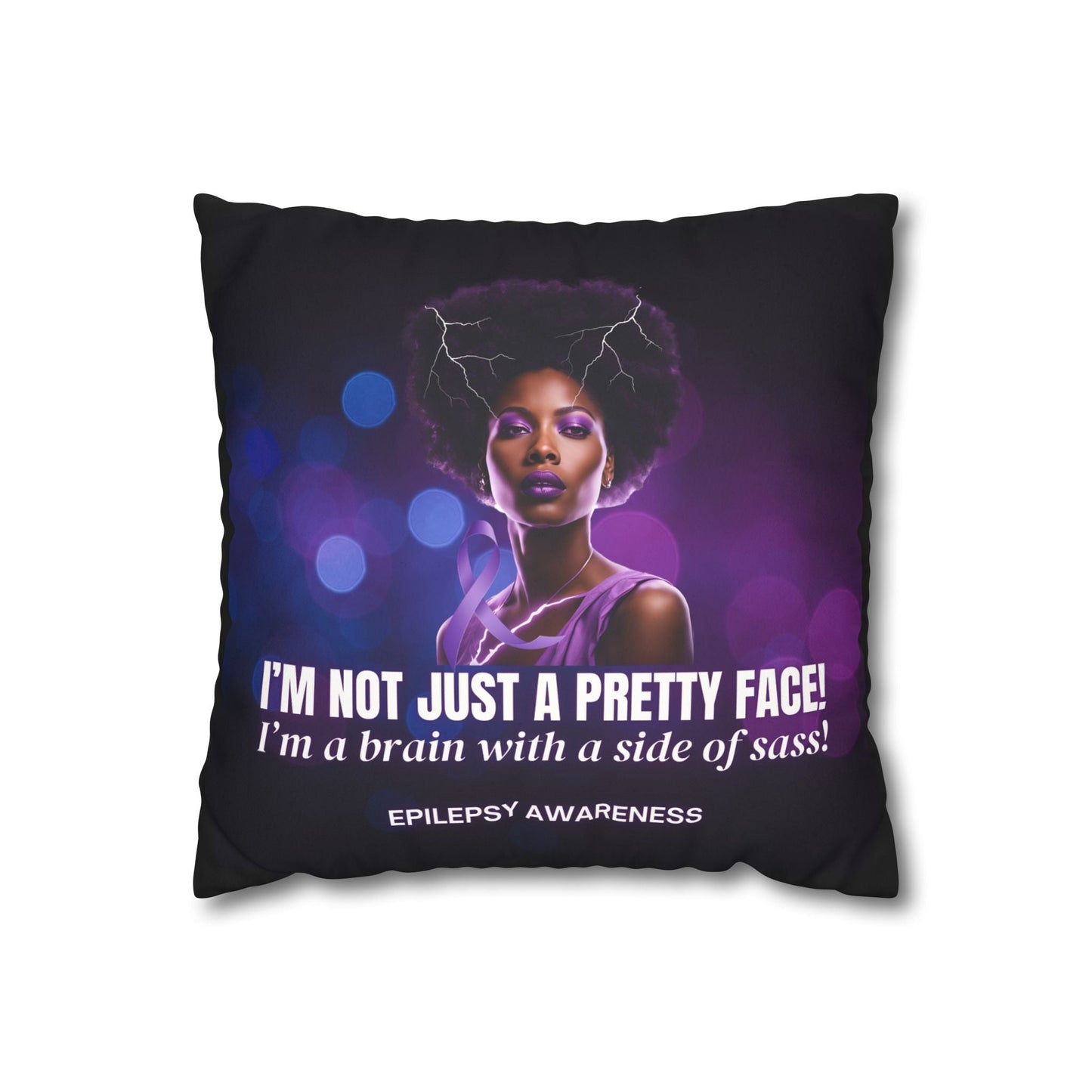 Empowering Epilepsy Awareness Faux Suede Pillowcase