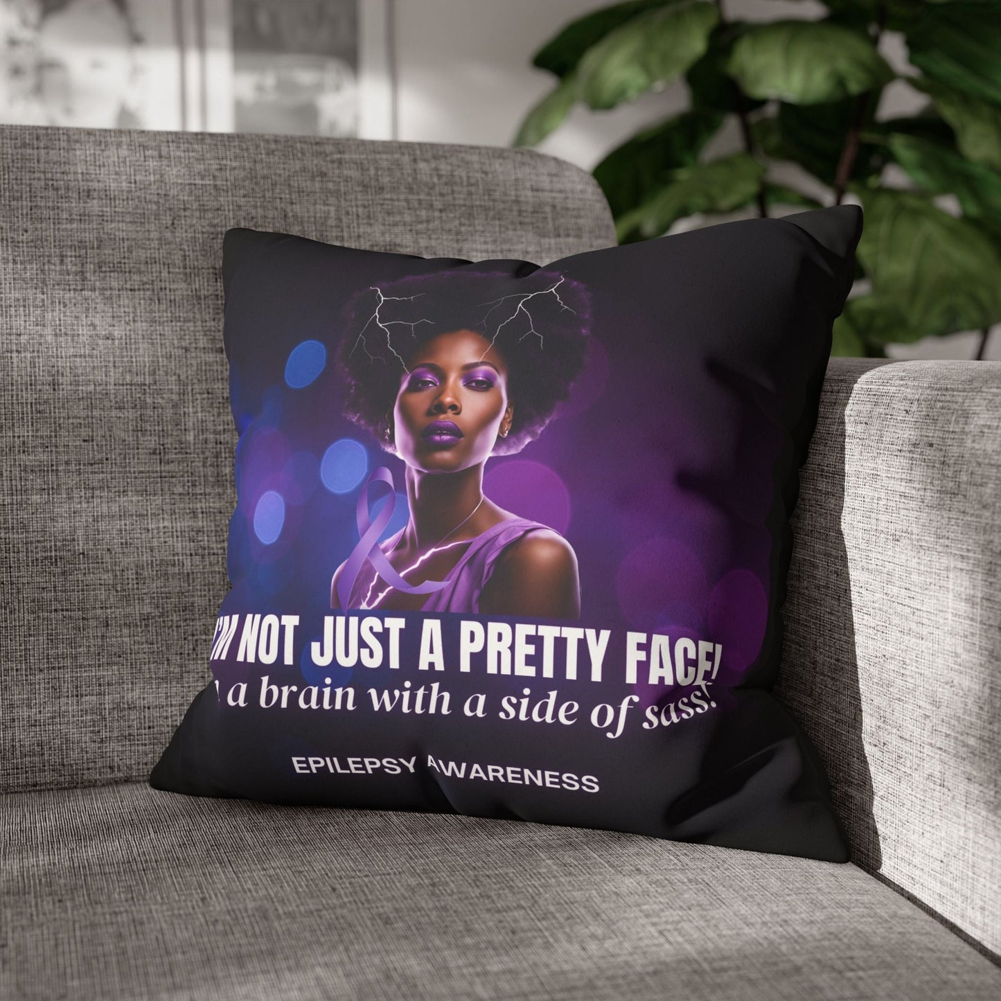 Empowering Epilepsy Awareness Faux Suede Pillowcase