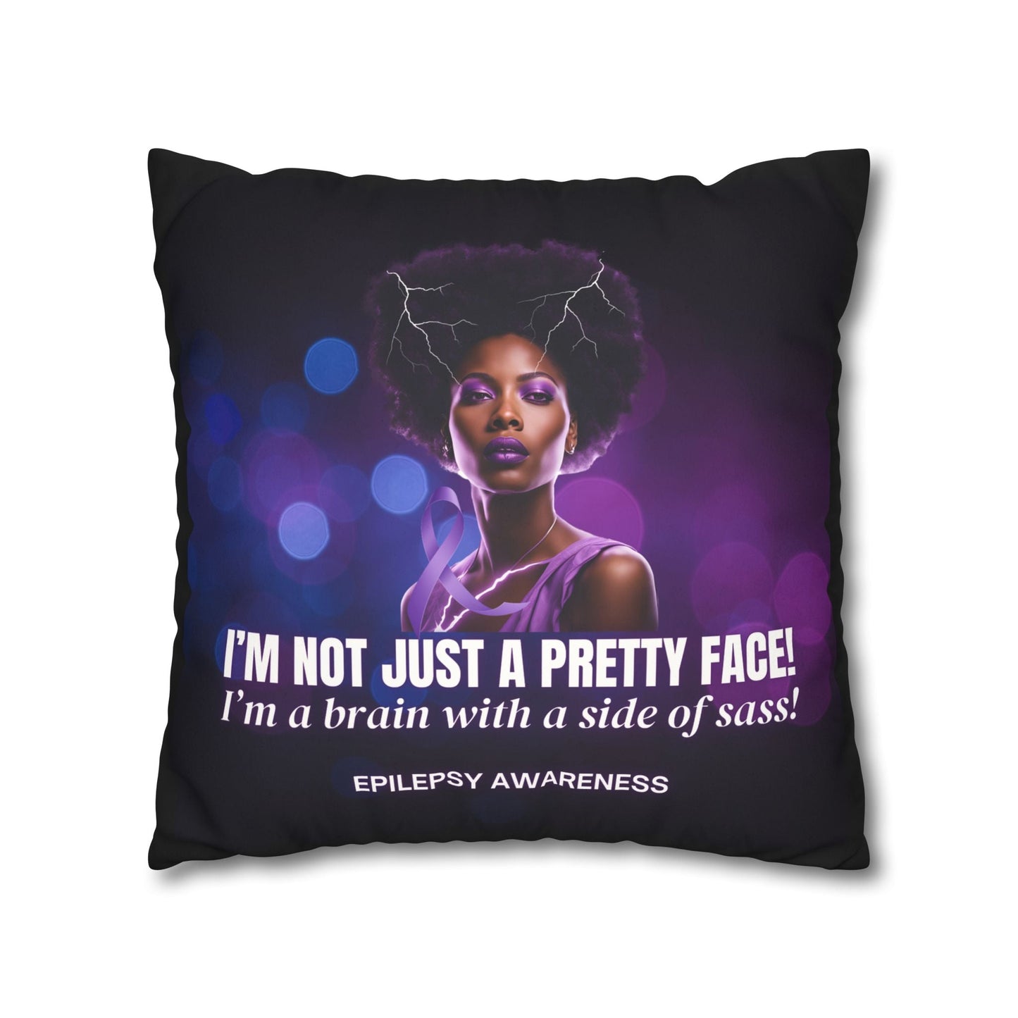 Empowering Epilepsy Awareness Faux Suede Pillowcase