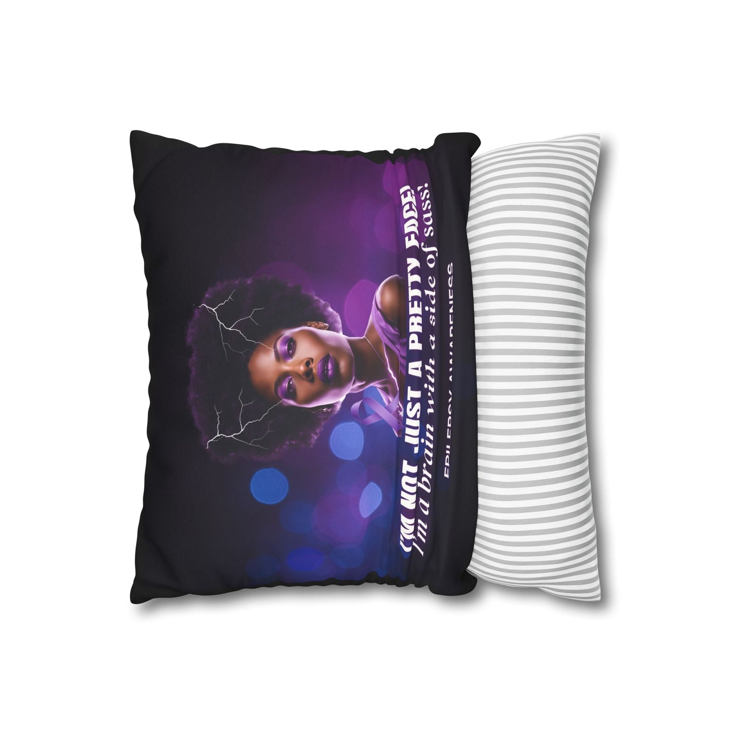 Empowering Epilepsy Awareness Faux Suede Pillowcase