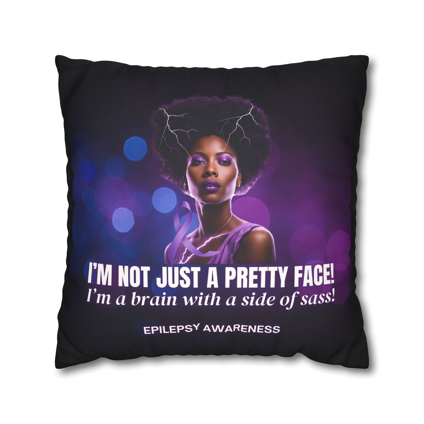 Empowering Epilepsy Awareness Faux Suede Pillowcase