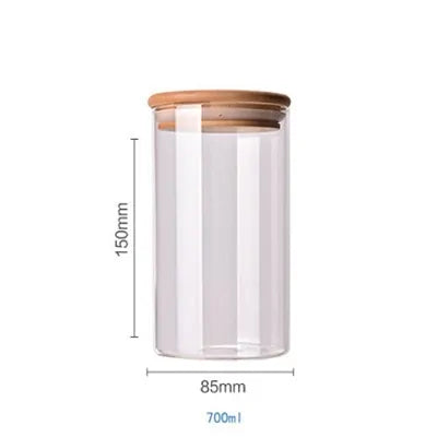 Contenants de stockage alimentaire en verre borosilicate recouverts de bambou