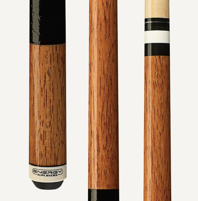 Players Energy 52" Midnight Black Cue Stick with Antique Floating Points & Black Linen Wrap - Korvel