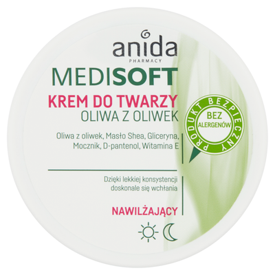 Crema Hidratante para el Rostro Anida MediSoft con Aceite de Oliva - 100ml