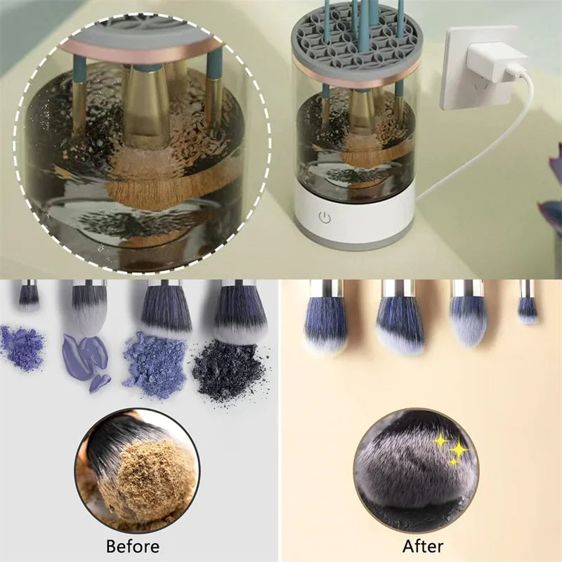 Nettoyeur et Séchoir Électrique pour Pinceaux de Maquillage