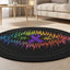 Epilepsy Awareness Brainwave Round Rug – Rainbow Design