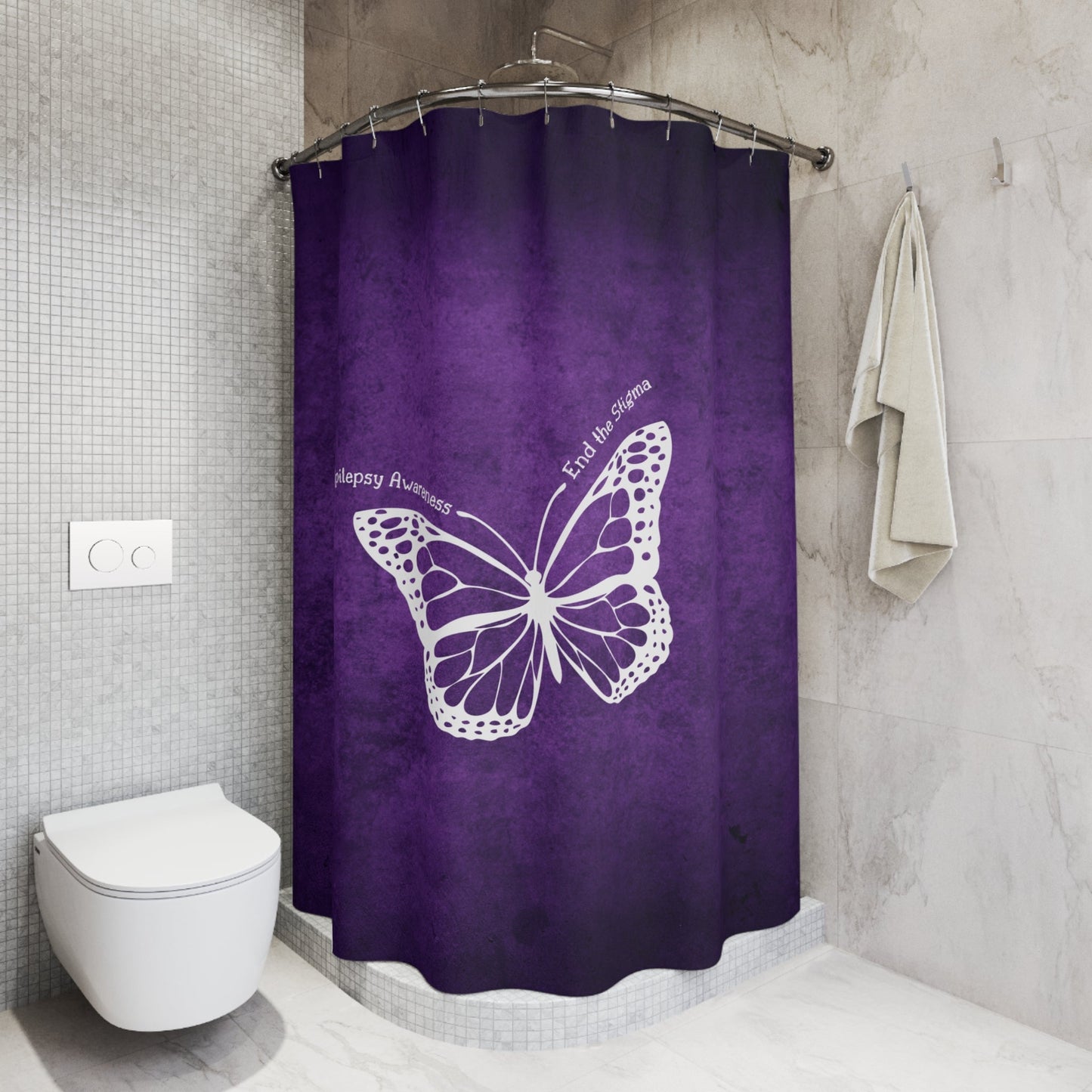 Epilepsy Awareness Butterfly Shower Curtain