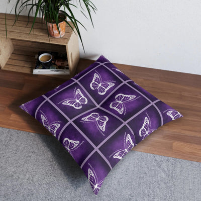 Epilepsy Awareness Butterfly Tufted Floor Pillow