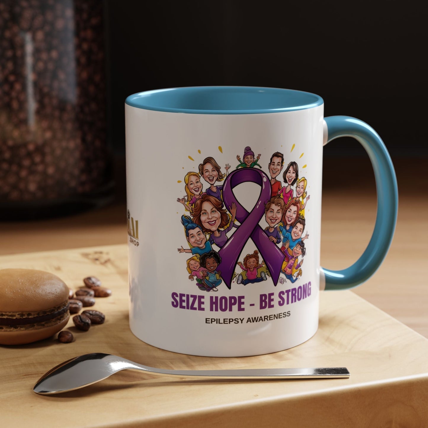 Taza de Café de Concienciación sobre la Epilepsia - Aprovecha la Esperanza, Sé Fuerte