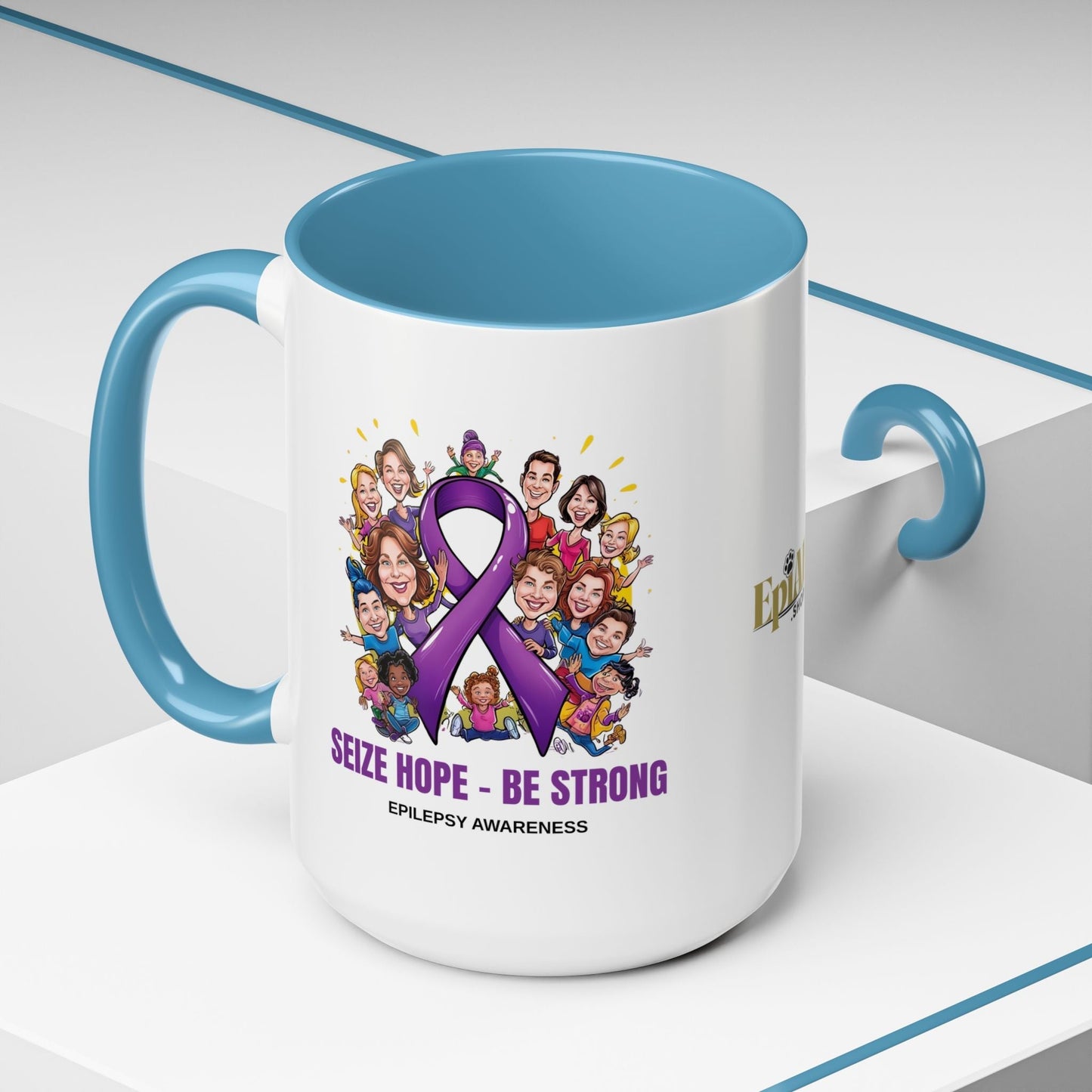 Taza de Café de Concienciación sobre la Epilepsia - Aprovecha la Esperanza, Sé Fuerte