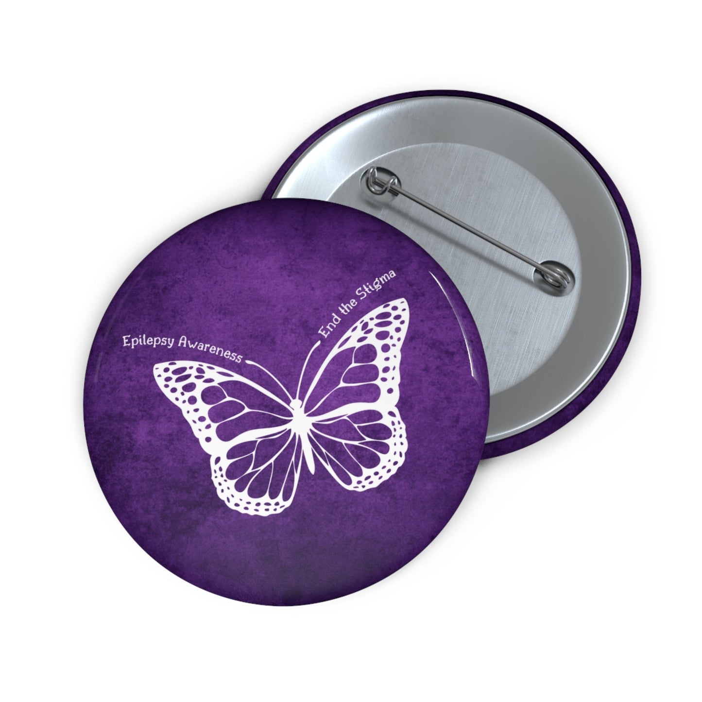 Botones de Pin Personalizados para la Conciencia de la Epilepsia - Diseño de Mariposa Púrpura
