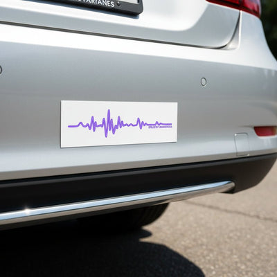 Epilepsy Awareness EEG Wave Bumper Magnet – Purple Ribbon Support