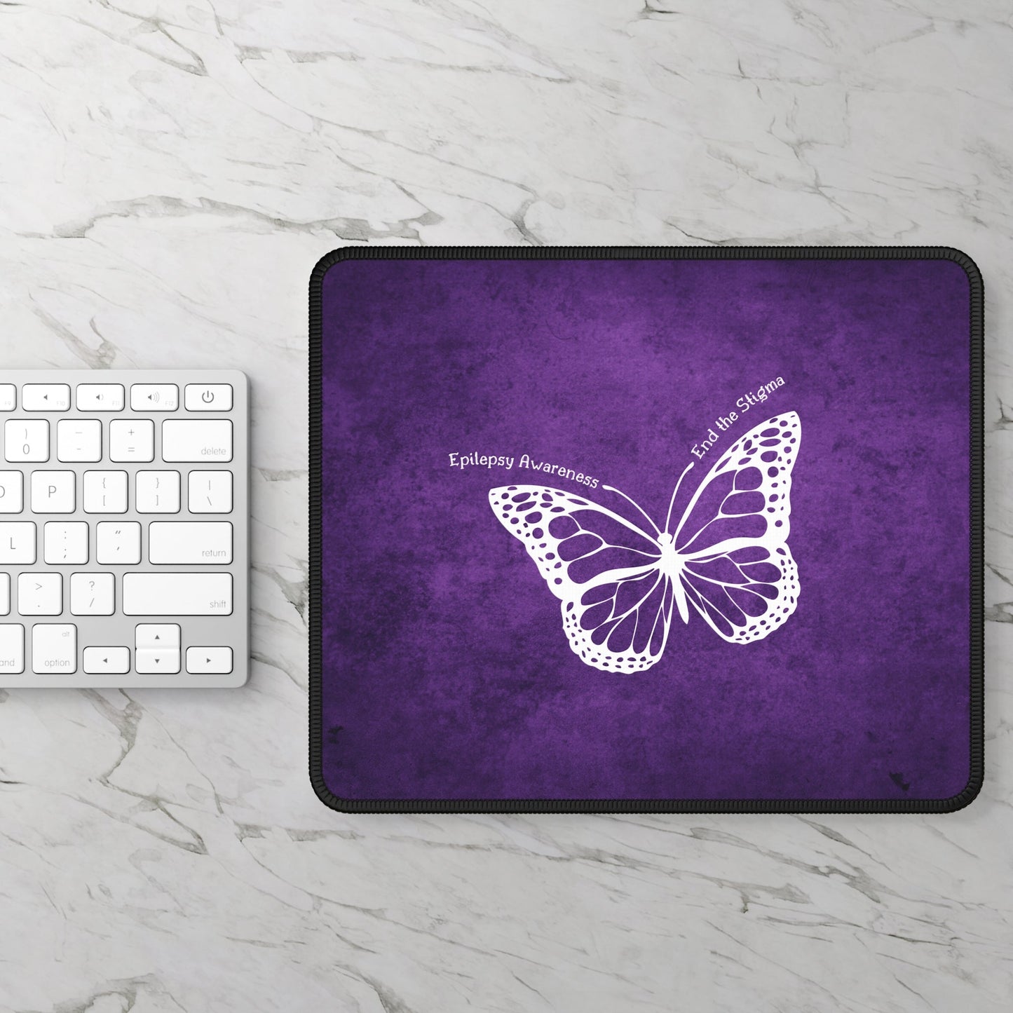 Epilepsy Awareness Gaming Mouse Pad - Purple Butterfly Design