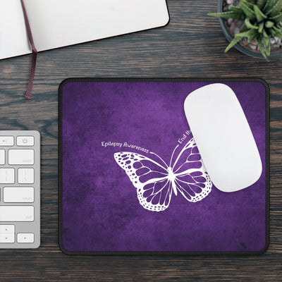 Epilepsy Awareness Gaming Mouse Pad - Purple Butterfly Design