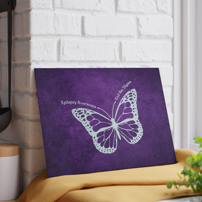 Stylish Epilepsy Awareness Glass Cutting Board - Celebrate and Educate - Korvel