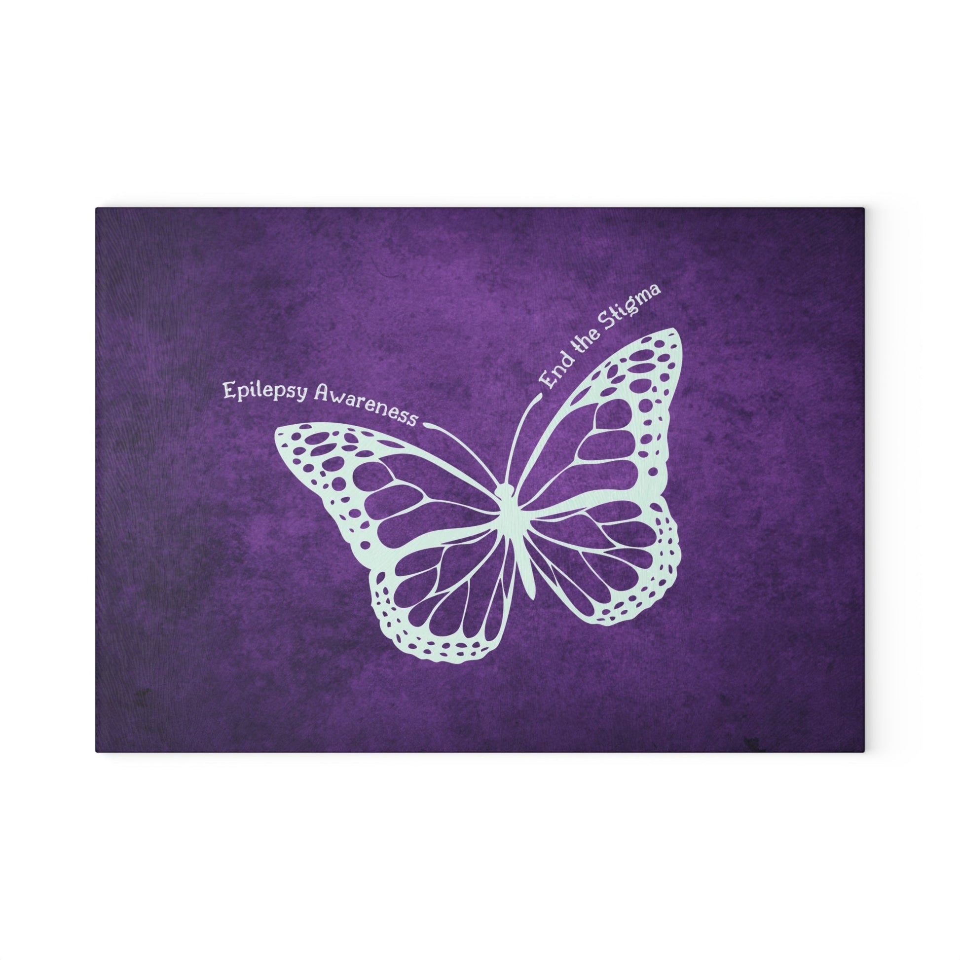 Stylish Epilepsy Awareness Glass Cutting Board - Celebrate and Educate - Korvel