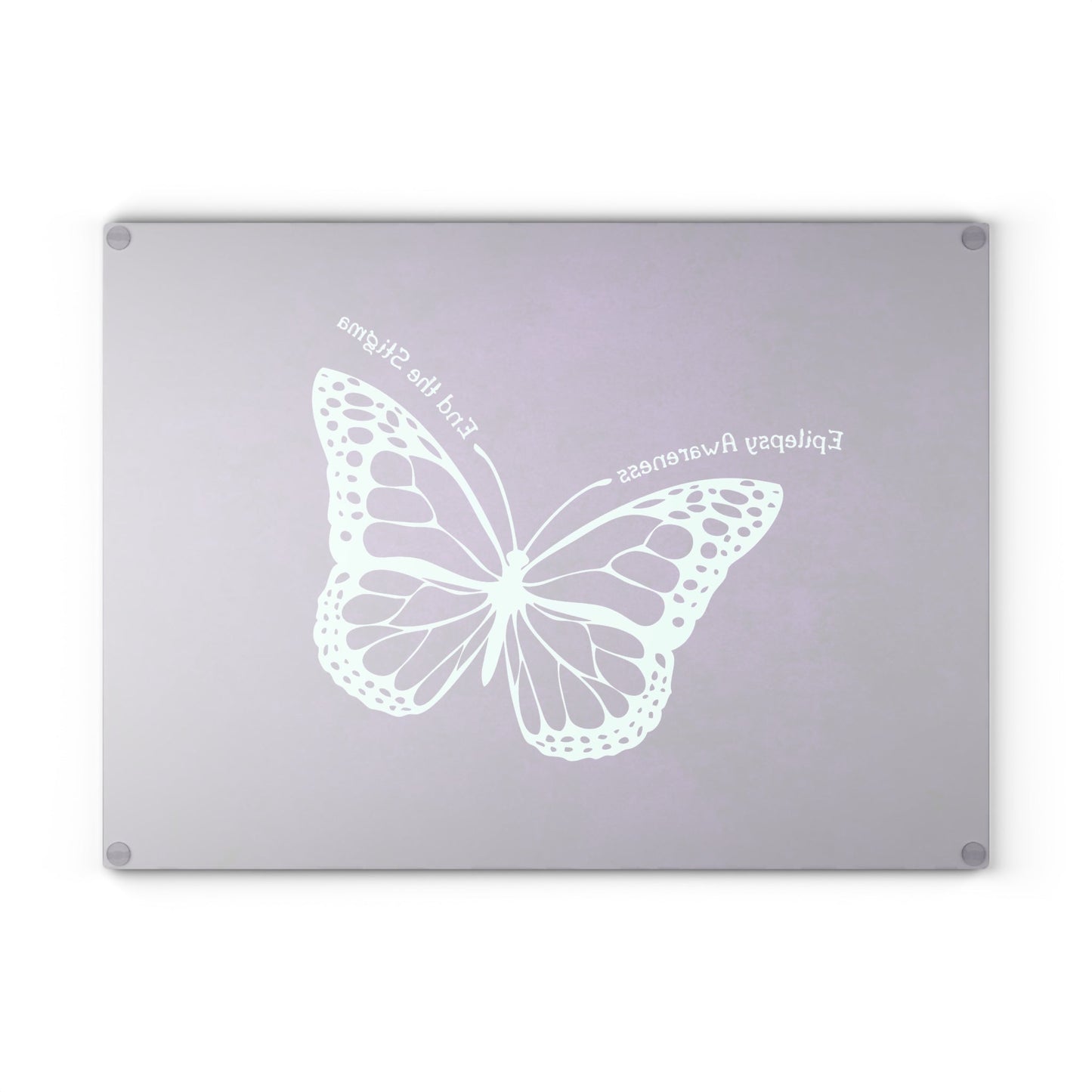 Stylish Epilepsy Awareness Glass Cutting Board - Celebrate and Educate - Korvel