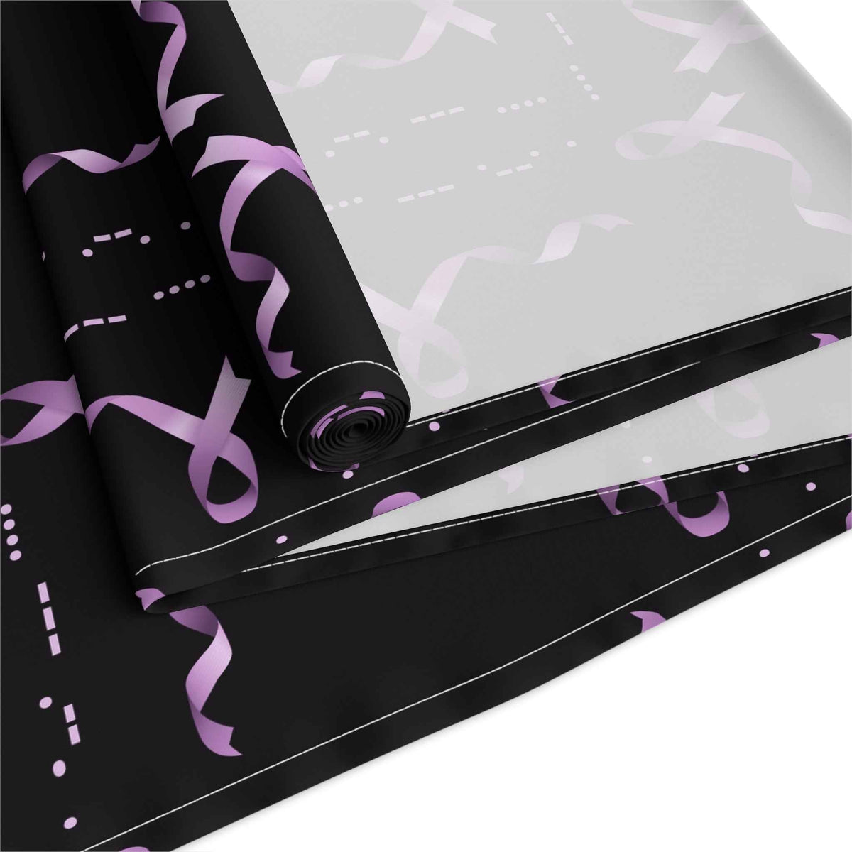 Epilepsy Awareness HOPE Morse Code Table Runner - Purple Ribbon Design