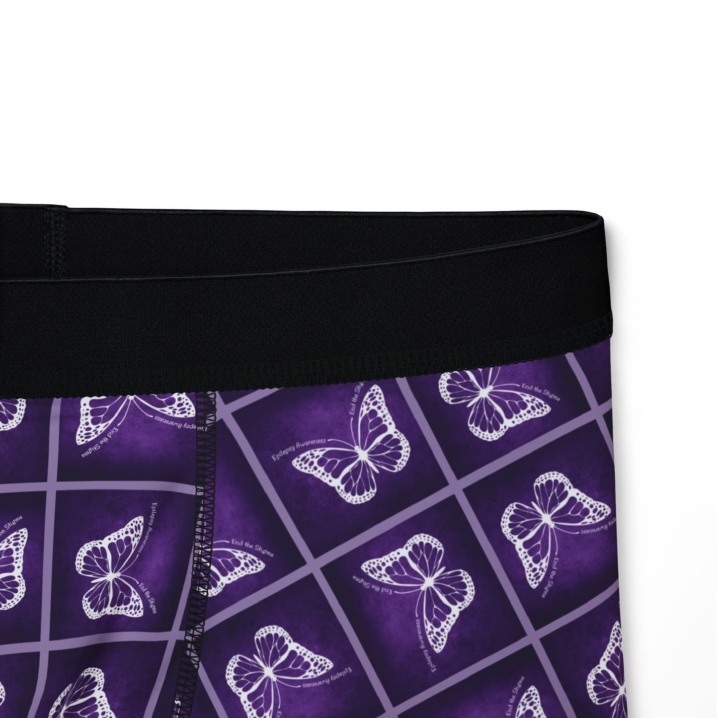 Boxers Ajustados para Hombre de Concienciación sobre la Epilepsia con Diseño de Mariposa