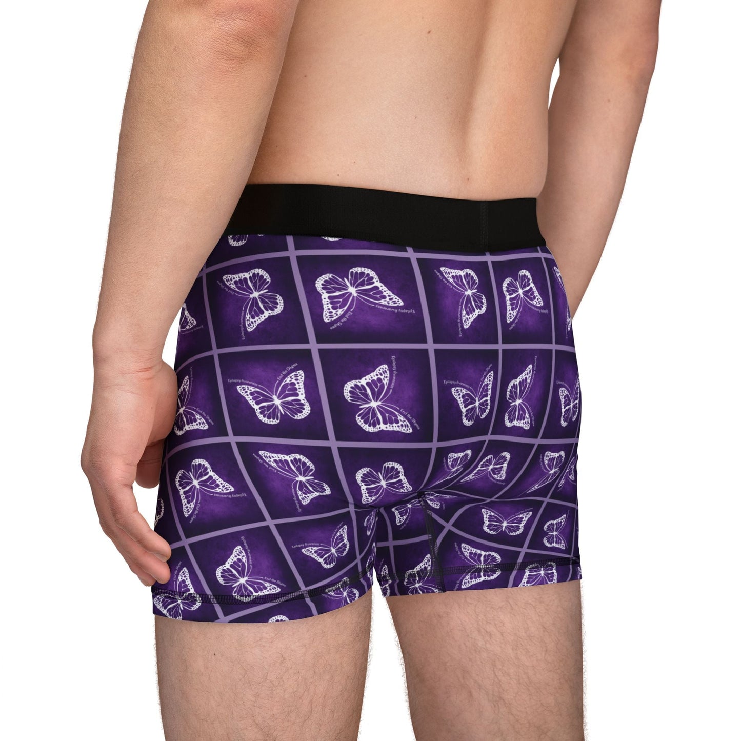 Boxers Ajustados para Hombre de Concienciación sobre la Epilepsia con Diseño de Mariposa