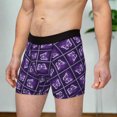 Epilepsy Awareness Men's Boxer Briefs with Butterfly Design