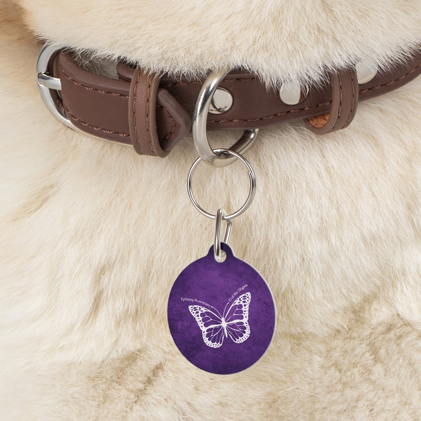 Étiquette pour animal de compagnie sensibilisation à l'épilepsie - Design papillon