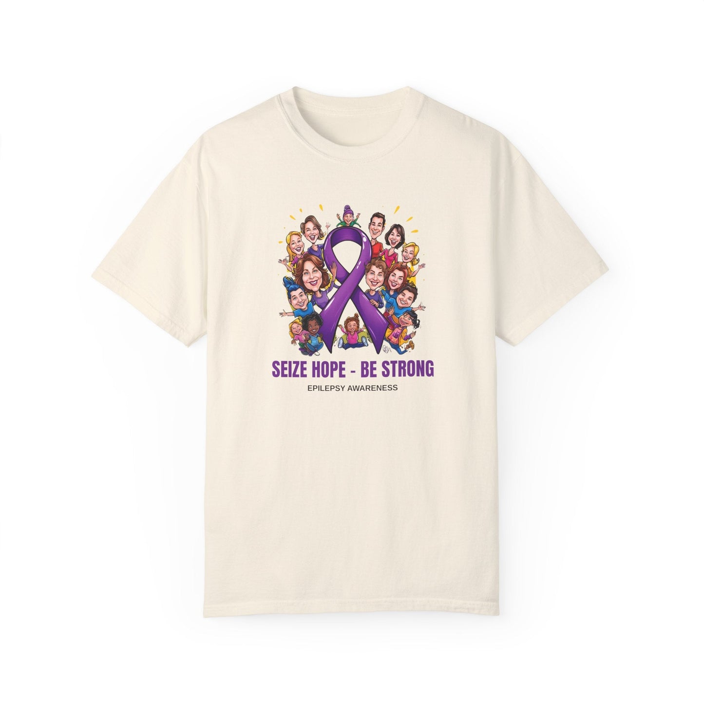 Camiseta Unisex Teñida en Prenda para la Conciencia de la Epilepsia - Aprovecha la Esperanza, Sé Fue