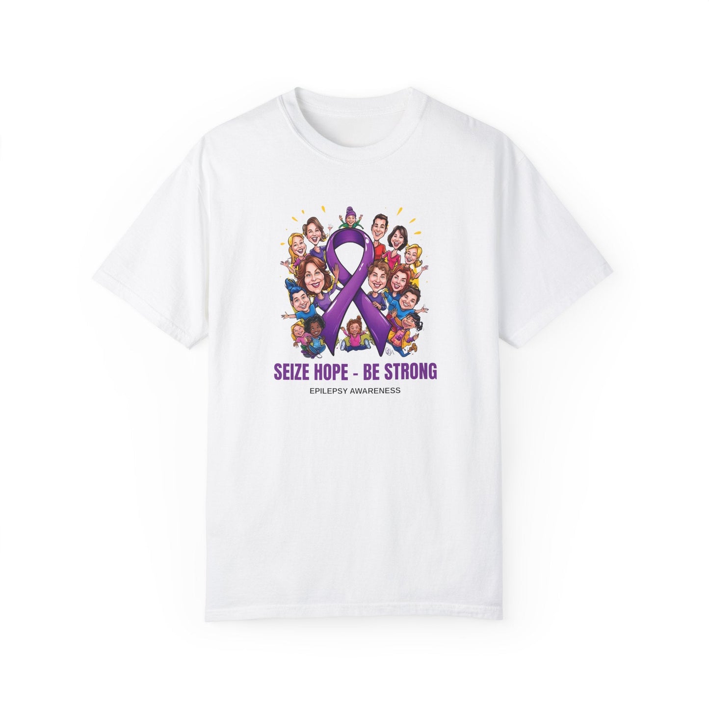 Camiseta Unisex Teñida en Prenda para la Conciencia de la Epilepsia - Aprovecha la Esperanza, Sé Fue