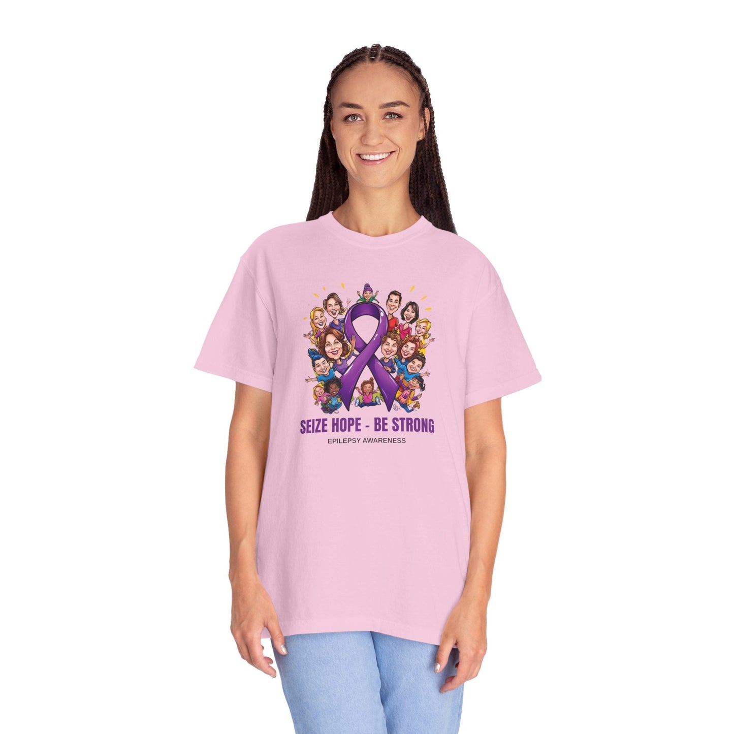 Camiseta Unisex Teñida en Prenda para la Conciencia de la Epilepsia - Aprovecha la Esperanza, Sé Fue